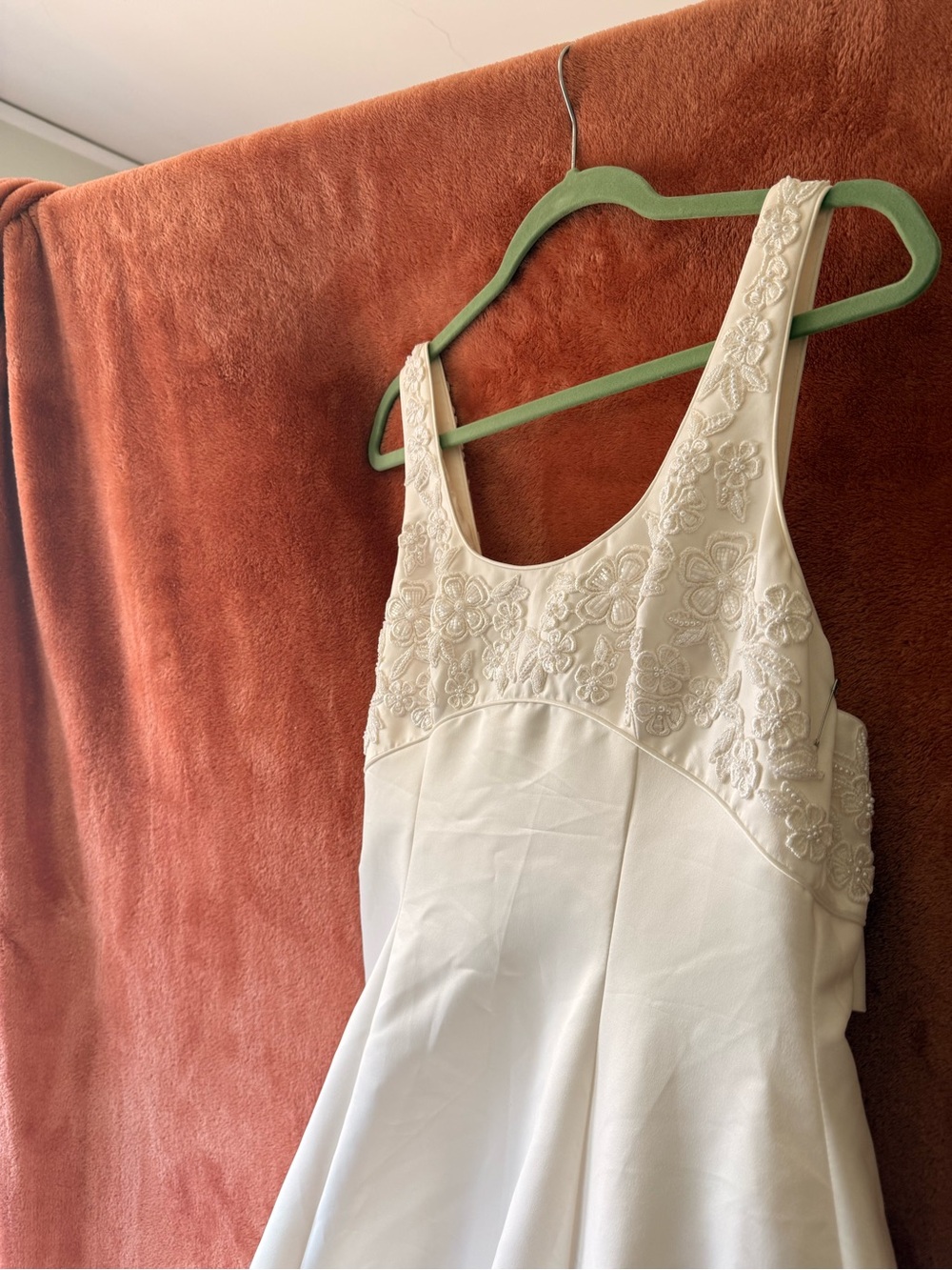 Women's Ivory Beaded Floral Bodice Wedding Dress - Picture 8 of 12